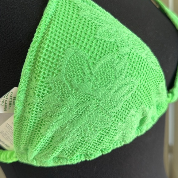 Aerie Triangle Neon Green Bikini Top - Picture 2 of 5